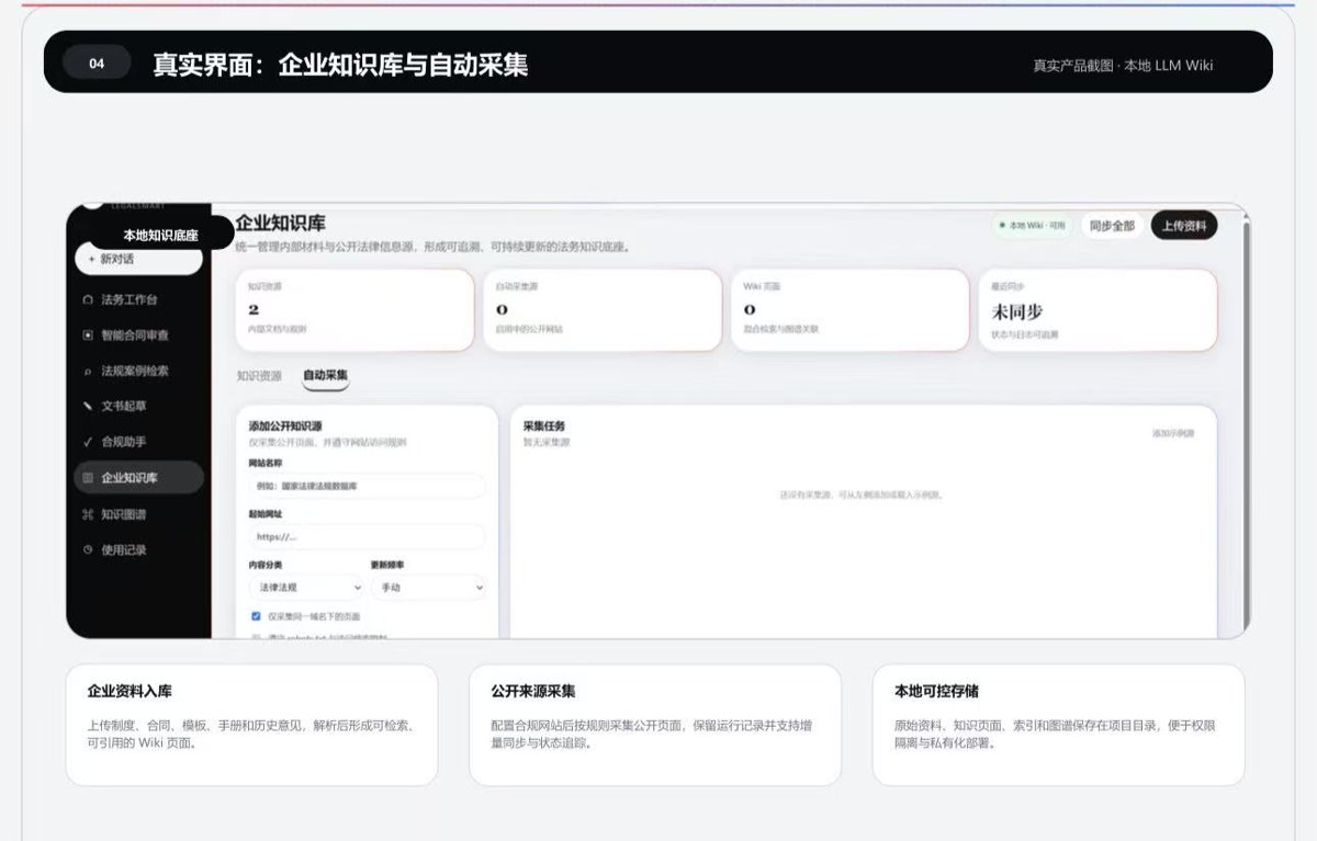 真实界面:企业知识库与自动采集